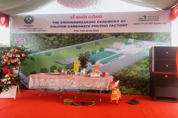 Lễ khởi công xây dựng Nhà máy Surint Omya, Cụm công nghiệp Baiba, Phú Thọ