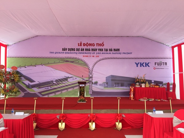 Lễ khởi công xây dựng nhà máy YKK Việt Nam tại KCN Đồng Văn III, Hà Nam